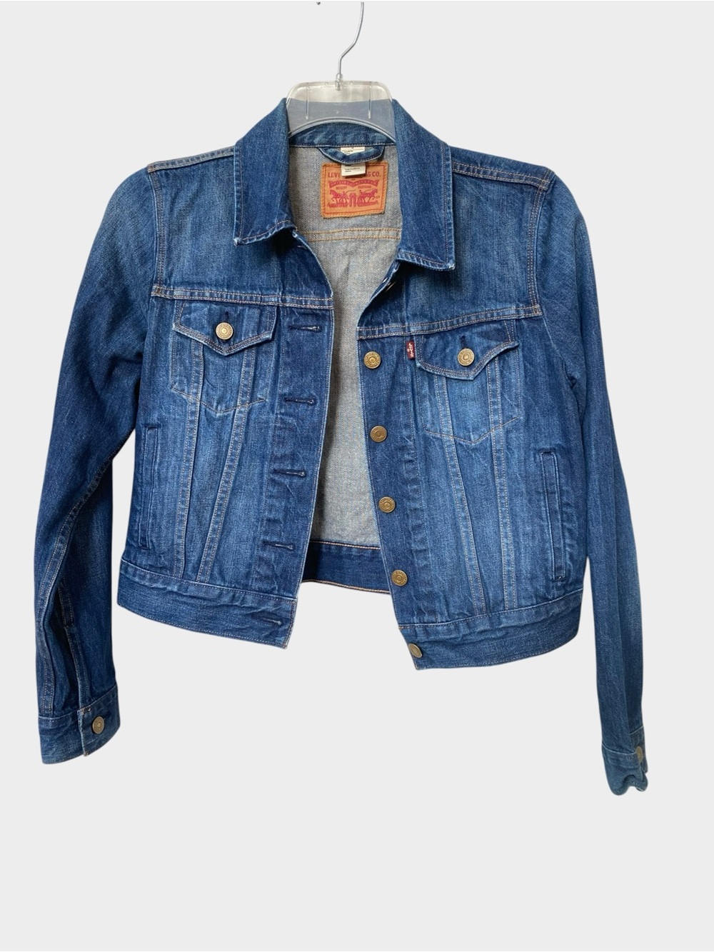 Levi's Classic Trucker Blue Denim Jean Jacket size M cropped